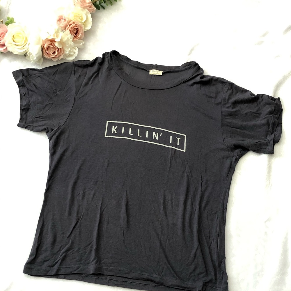Brandy Melville John Galt Killin It Navy Top